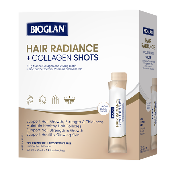 Bioglan Hair Radiance + Collagen Shots 15x25mL