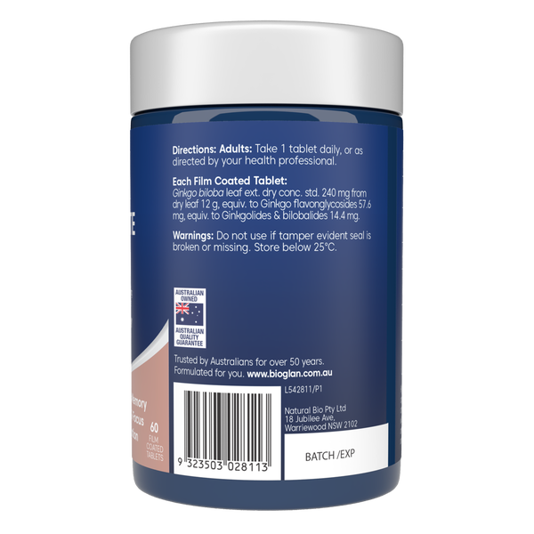 Bioglan Ginkgo Forte 12000mg 60 tablets