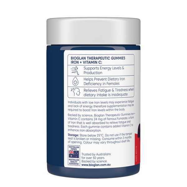 Bioglan Therapeutic Gummies Iron + Vit C 90s