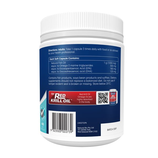 Bioglan Odourless Fish Oil 1000mg 400s