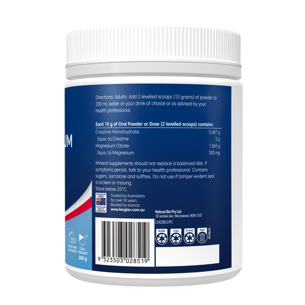 Bioglan Active Magnesium + Creatine Powder 300g