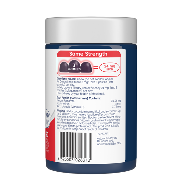 Bioglan Therapeutic Gummies Iron + Vit C 90s