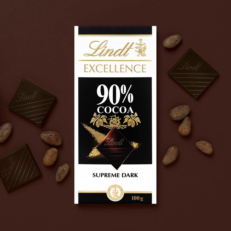 Lindt Excellence 90% Cocoa Dark Chocolate Bar 100g