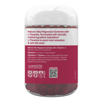 Nature's Way Magnesium gummies with L-theanine 60 soft gummies