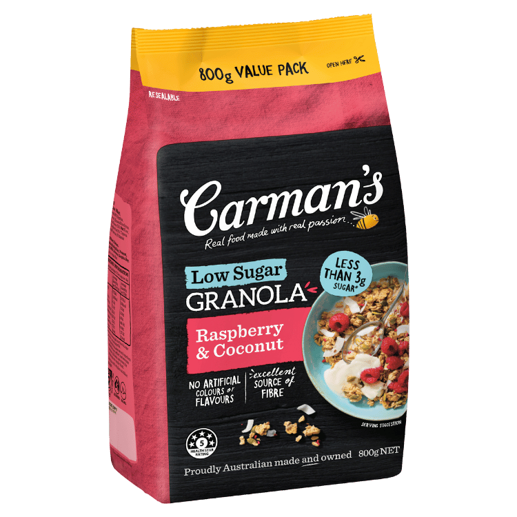 Raspberry & Coconut Low Sugar Granola 800g