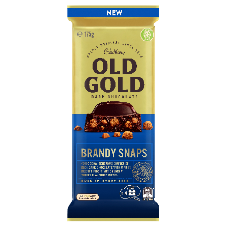 Cadbury Old Gold Brandy Snaps Dark Chocolate Block 175g