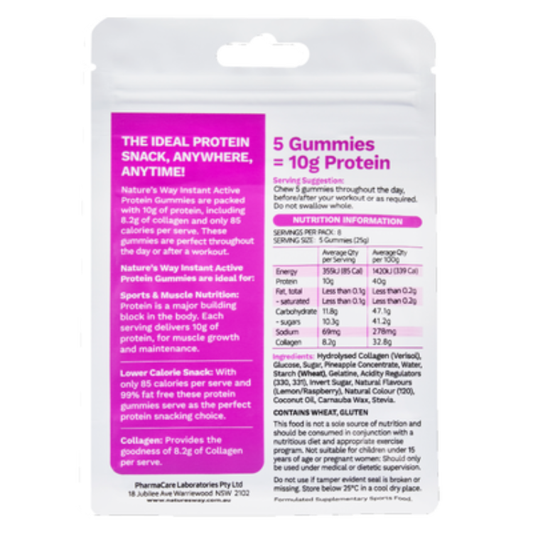 Nature’s Way Instant Active Protein Gummies Berry Citrus 40s