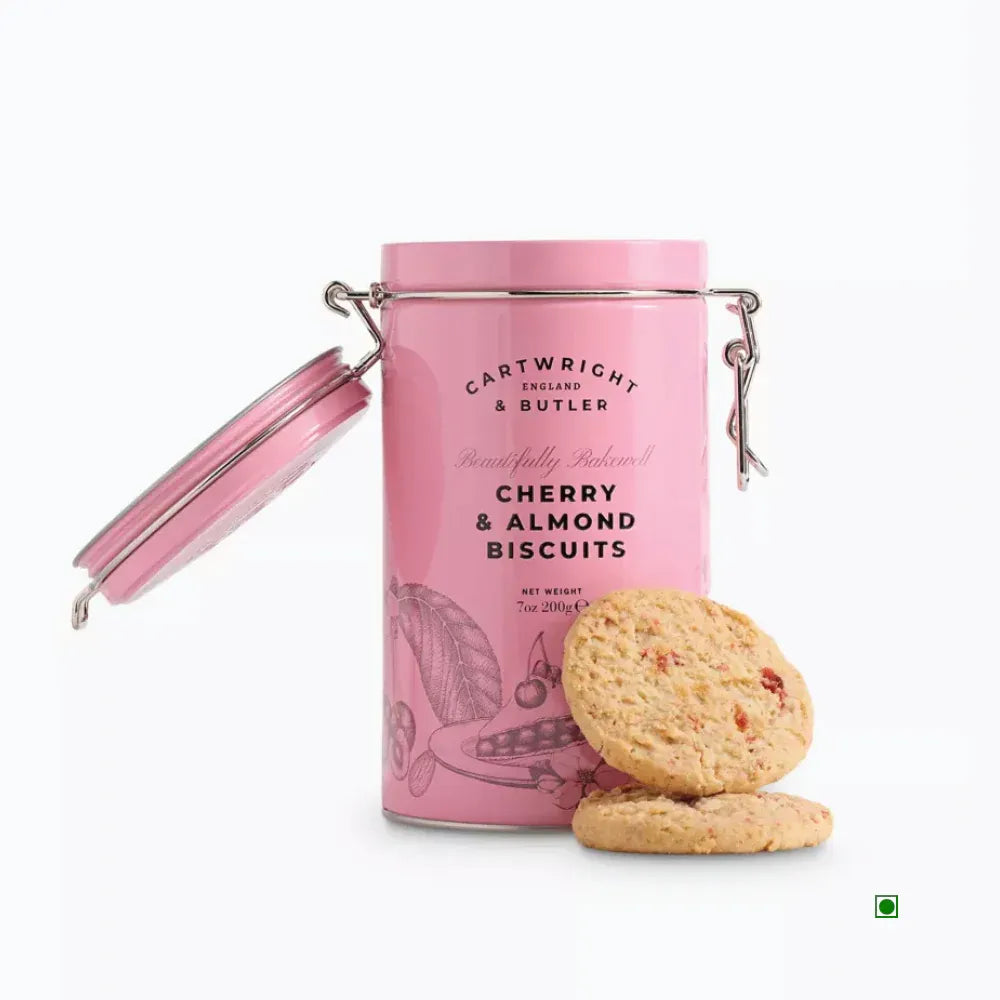 Cartwright & Butler Cherry & Almond Biscuits Tin 200g
