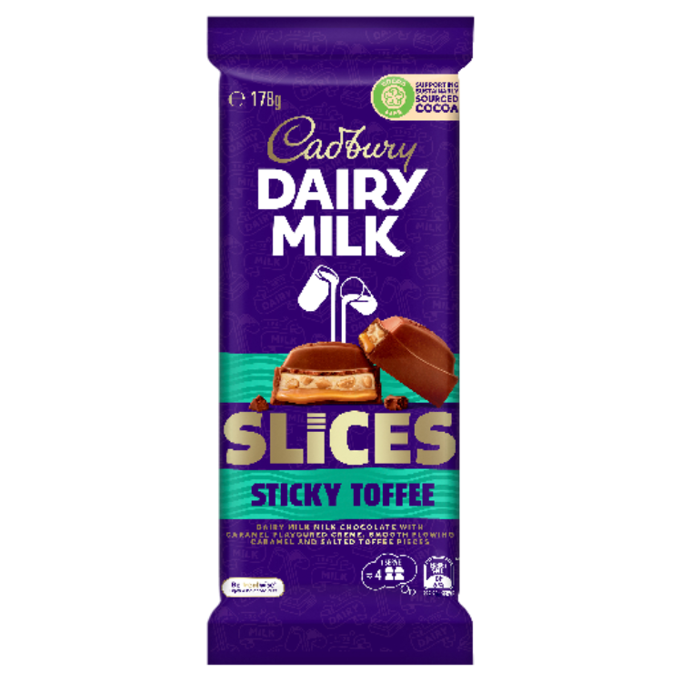 Cadbury Dairy Milk Slices Sticky Toffee