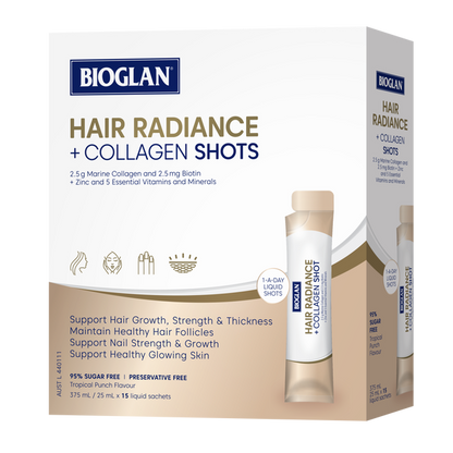Bioglan Hair Radiance + Collagen Shots 15x25mL