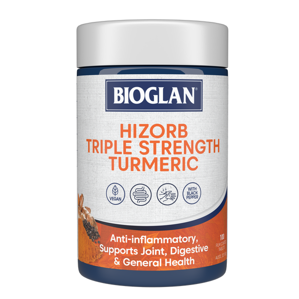 Bioglan Hi-Zorb Triple Strength Turmeric 100 Tablets