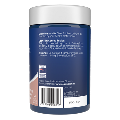Bioglan Ginkgo Forte 12000mg 60 tablets