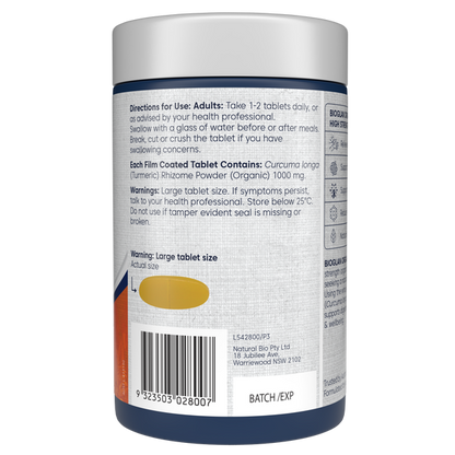 Bioglan Organic Turmeric High Strength 1000mg 250s