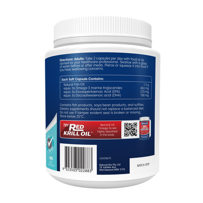 Bioglan Odourless Fish Oil 1500mg 400s