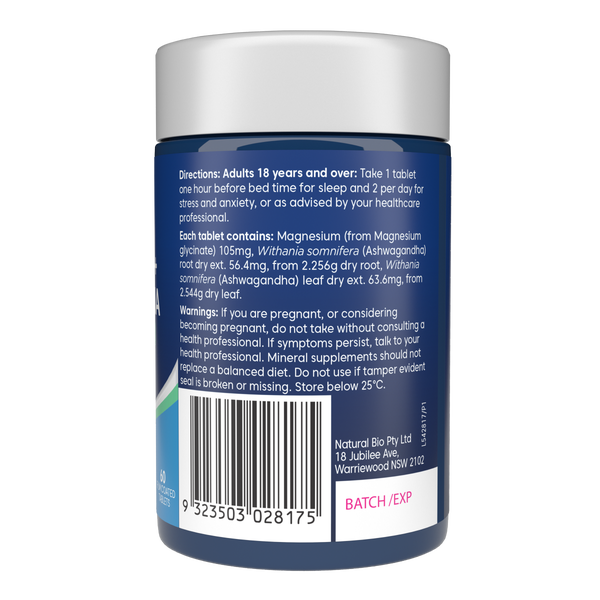 Bioglan Magnesium + Ashwagandha 60s