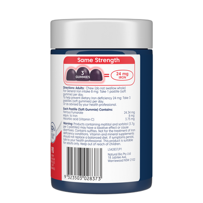 Bioglan Therapeutic Gummies Iron + Vit C 90s