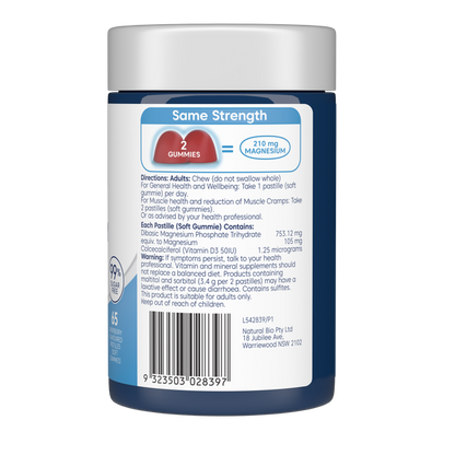 Bioglan Therapeutic Gummies Magnesium + Vitamin D3 65s