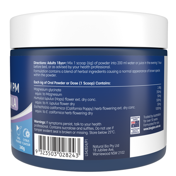 Bioglan Active Magnesium PM Deep Sleep Powder 240g