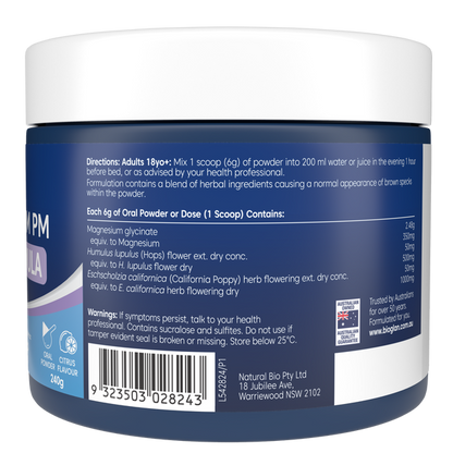 Bioglan Active Magnesium PM Deep Sleep Powder 240g