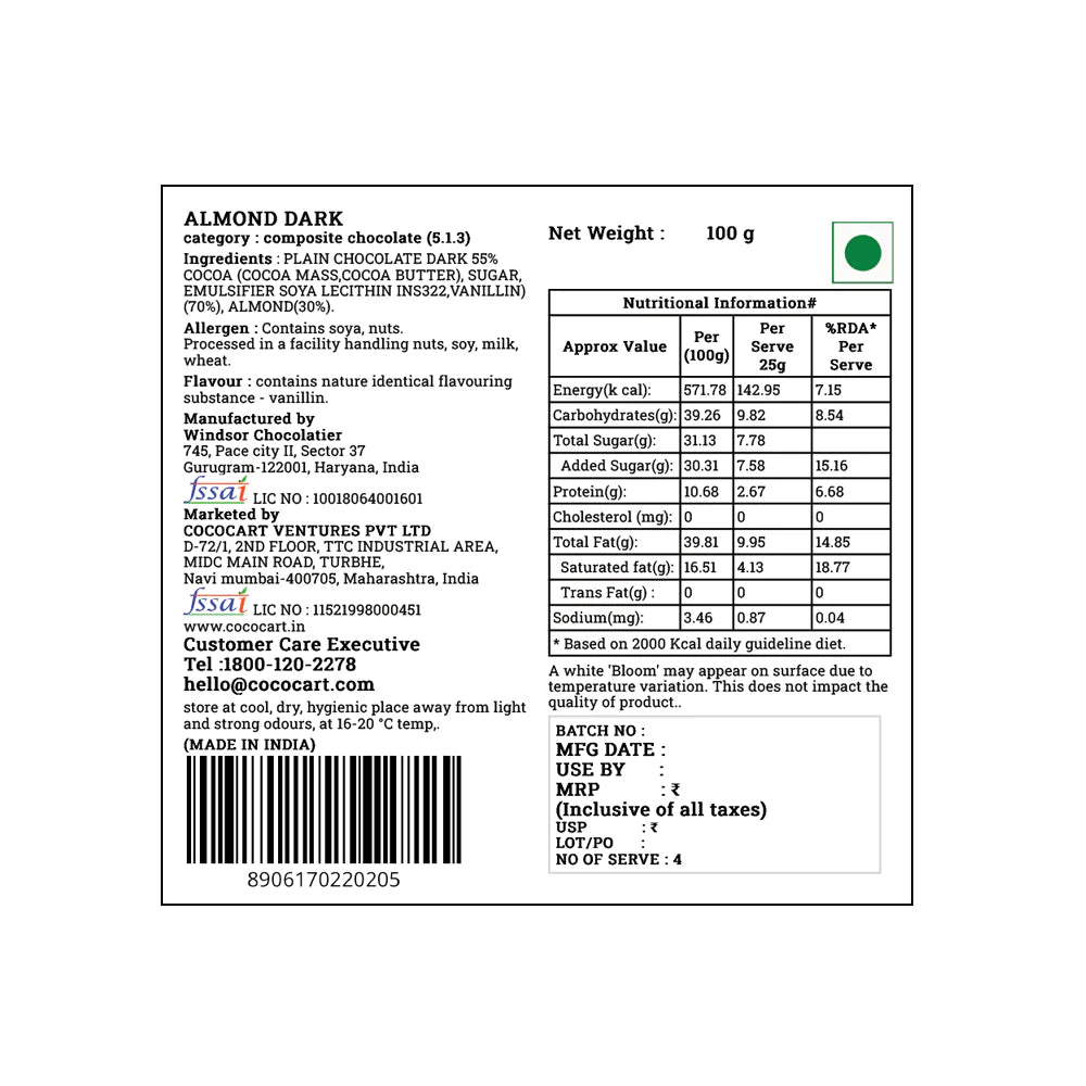 Rhine Valley Dark Orange & Almond 100g