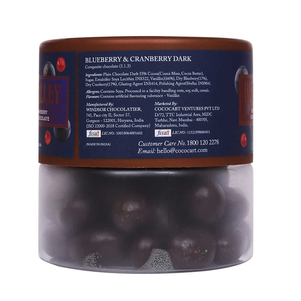 Rhine Valley Blueberry & Cranberry Dark Dragees 100g