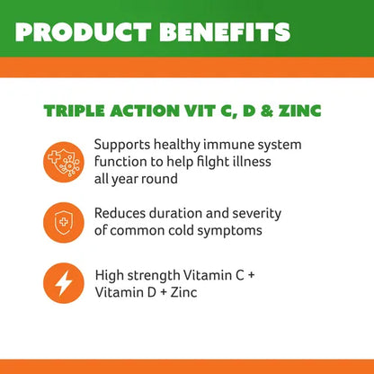 Cenovis Chewable Triple Action Vit C, D & Zinc