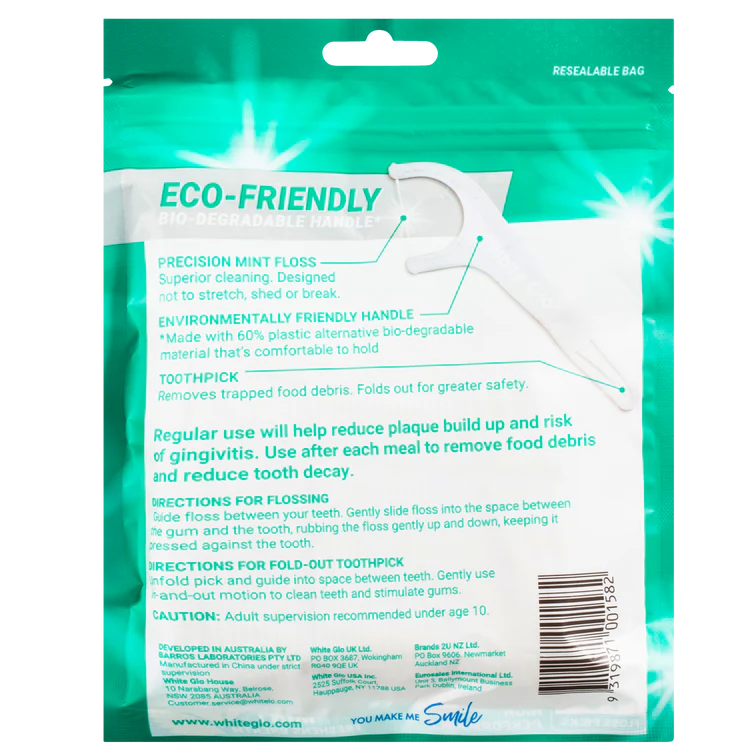 Dental Flosser Picks Eco-Friendly Bio-Degradable Handle 70 Floss Picks
