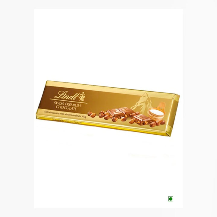 Lindt Gold Tab Milk Chocolate with Whole Hazelnuts 300g