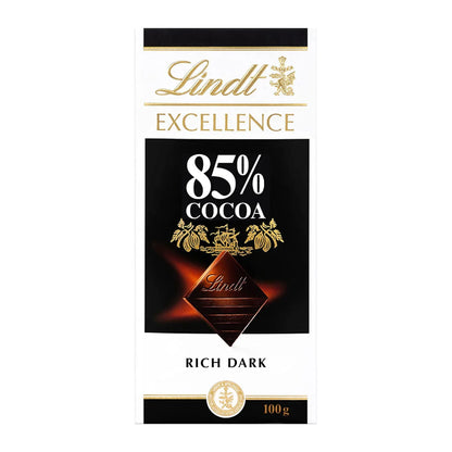 Lindt Excellence 85% Cocoa Dark Chocolate Bar 100g
