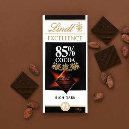 Lindt Excellence 85% Cocoa Dark Chocolate Bar 100g