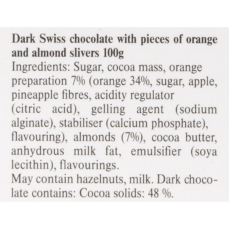 Lindt Excellence Orange Intense Bar 100g