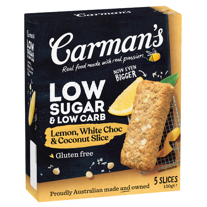 Low Sugar & Low Carb Lemon, White Choc & Coconut Slices 5 Pack