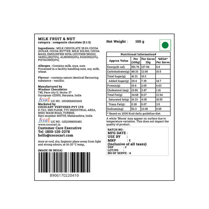 Rhine Valley Milk Fruit & Nut Bar 100g