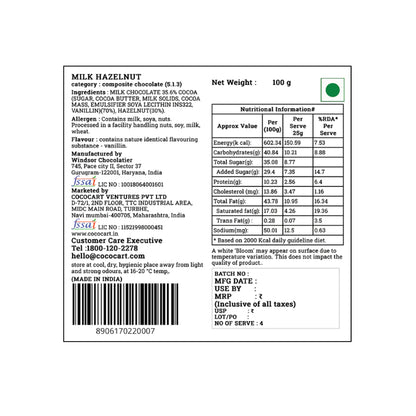 Rhine Valley Milk Hazelnut Chocolate – 100g