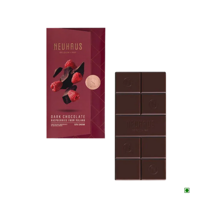 Neuhaus Dark Chocolate Raspberry Bar – 52% Cocoa (100g)