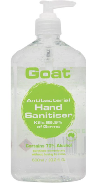 Antibacterial Hand Sanitiser Alcohol 600ml