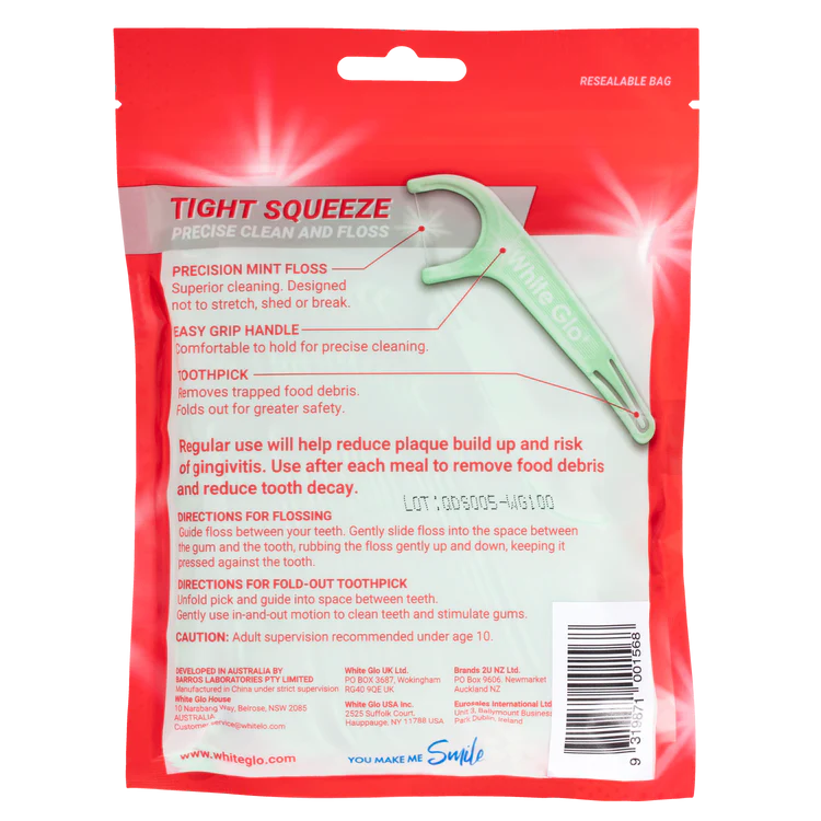 Tight Squeeze Floss Picks Mint 100 Pack