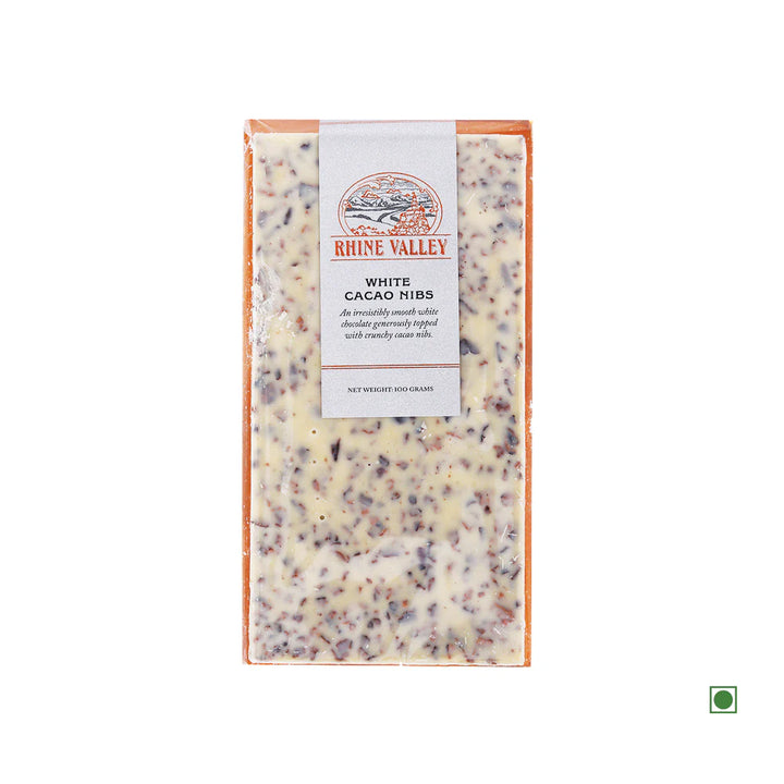 Rhine Valley White Chocolate with Crunchy Cocoa Nibs 100g