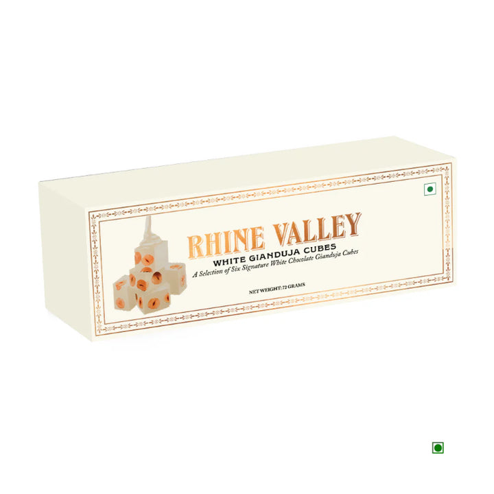 Rhine Valley White Gianduja Cubes – 6pcs