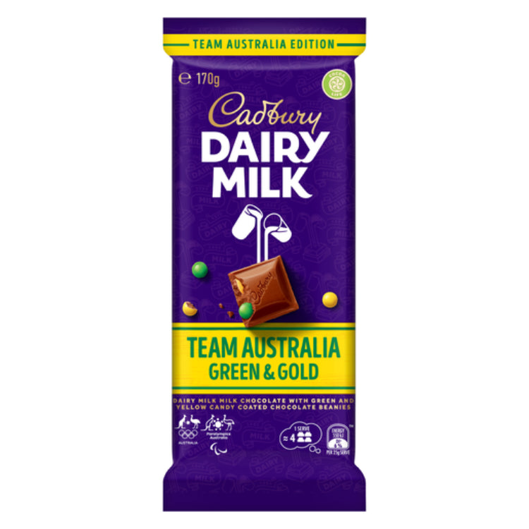 Cadbury Dairy Milk Team Australia Green & Gold Block 170g