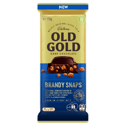 Cadbury Old Gold Brandy Snaps Dark Chocolate Block 175g