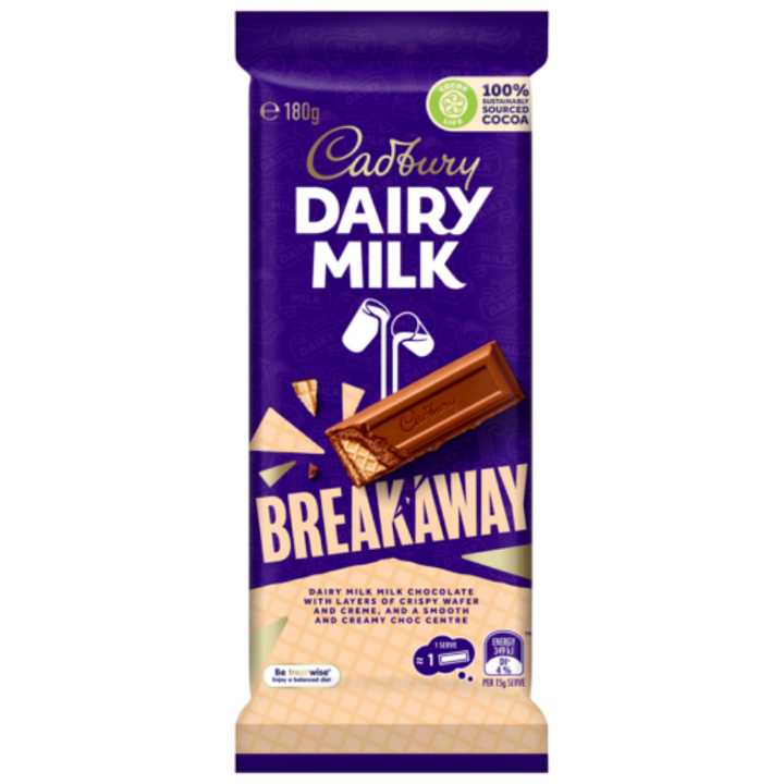 Cadbury Dairy Milk Breakaway Chocolate block 180g