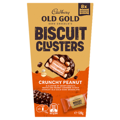 Cadbury Old Gold Chocolate Biscuit Clusters Crunchy Peanut 120g