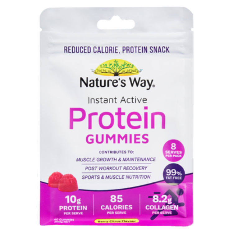 Nature’s Way Instant Active Protein Gummies Berry Citrus 40s