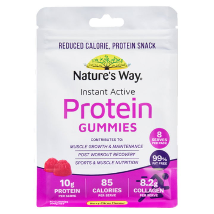 Nature’s Way Instant Active Protein Gummies Berry Citrus 40s