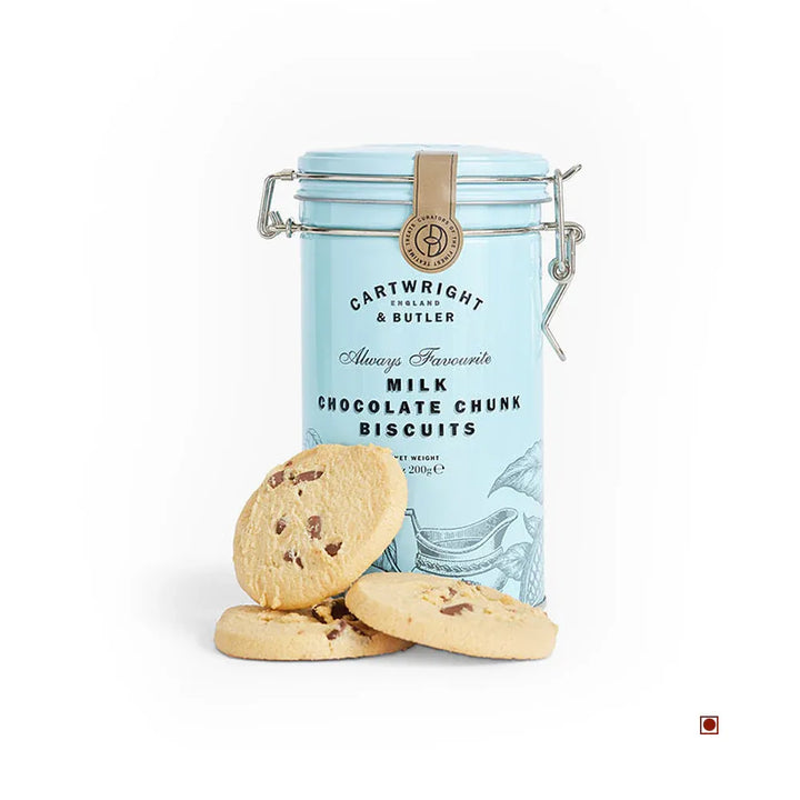 Cartwright & Butler Milk Chocolate Chunk Biscuits Tin 200g