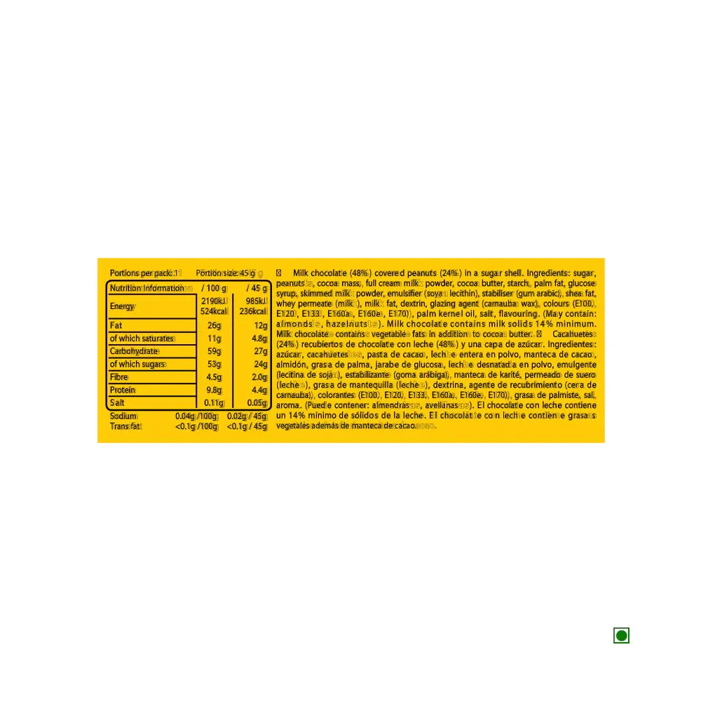 M&M's Peanut Single 45g