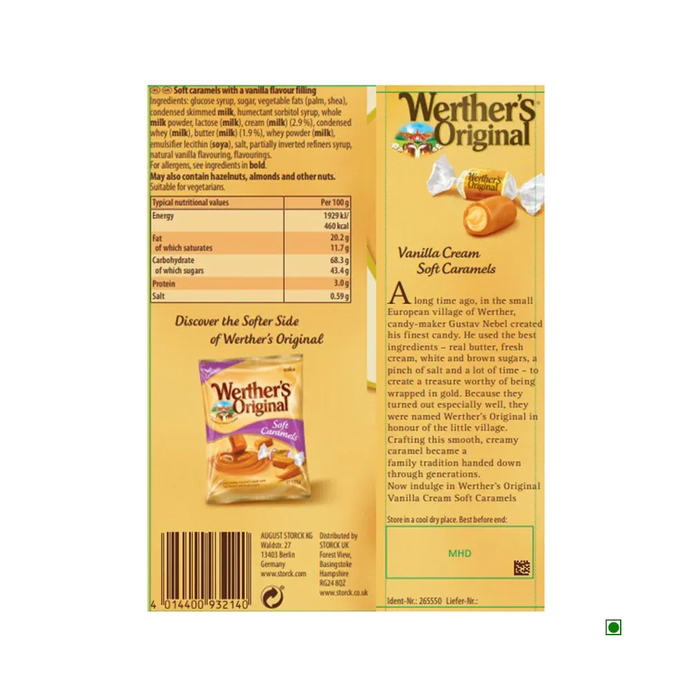 Werther's original Soft Vanilla Cream Caramel 125g