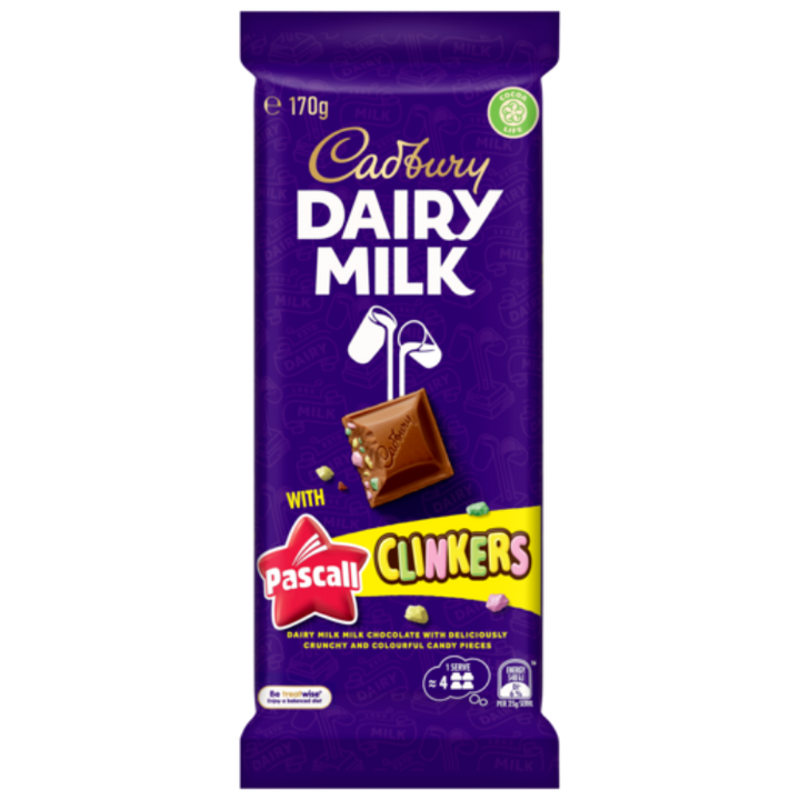 Cadbury Dairy Milk with Pascall Clinkers Chocolate Block 170g
