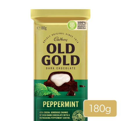 Cadbury Old Gold Dark Chocolate Peppermint Block 180g